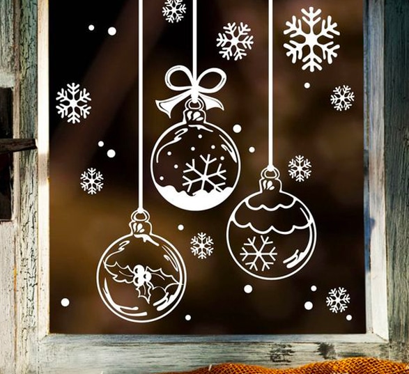 Décoration de Noël sur vitre